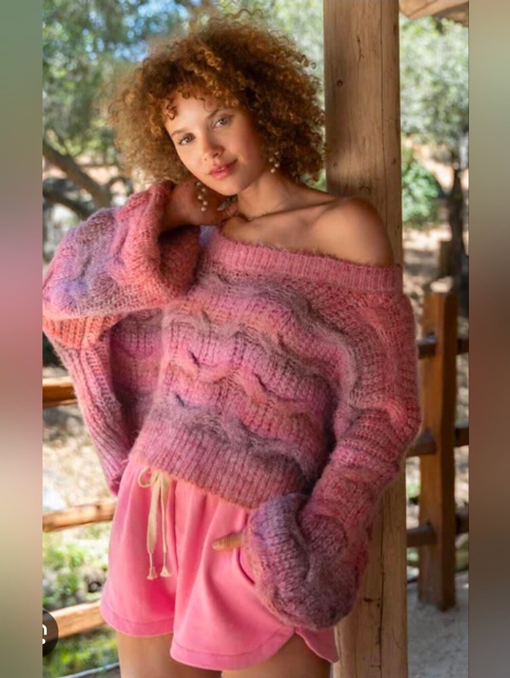 POL Pink And Purple Sweater